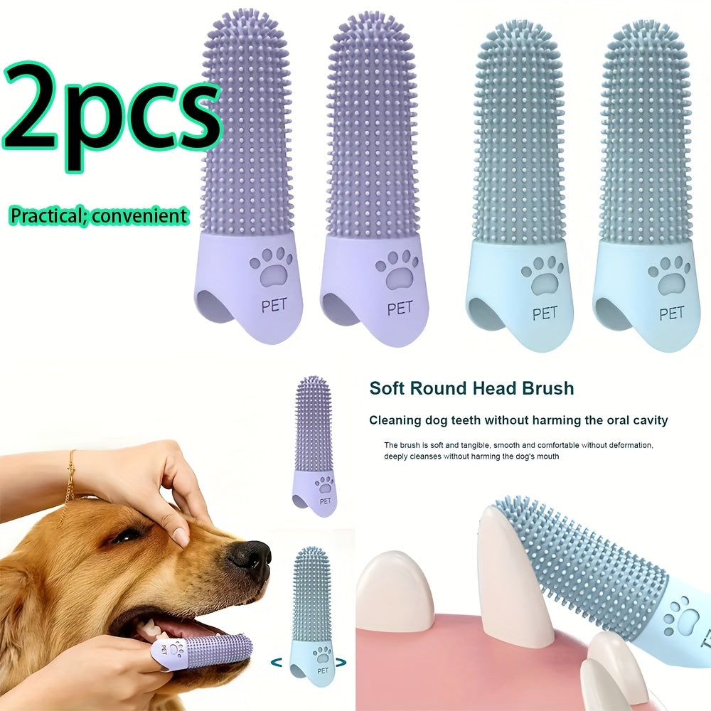 PearlSmile™ – 360° Silicone Finger Toothbrush for Dogs & Cats (2-Pack)