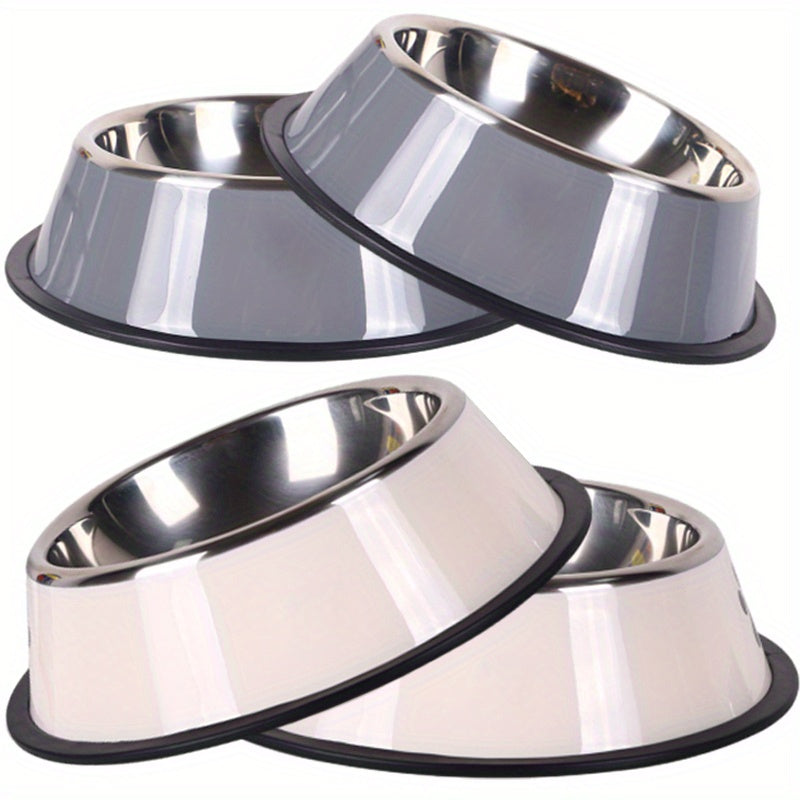 SteelPaws™ – Premium Stainless Steel Pet Bowls with Non-Slip Rubber Base (Set of 2)