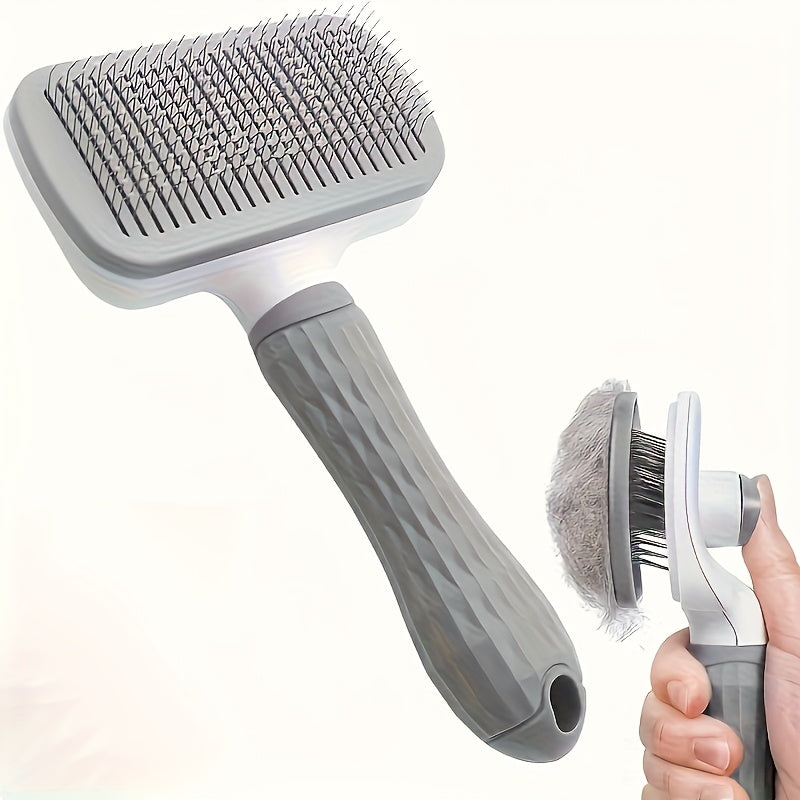 GroomPro™ – Self-Cleaning Slicker Brush for Professional Pet Deshedding