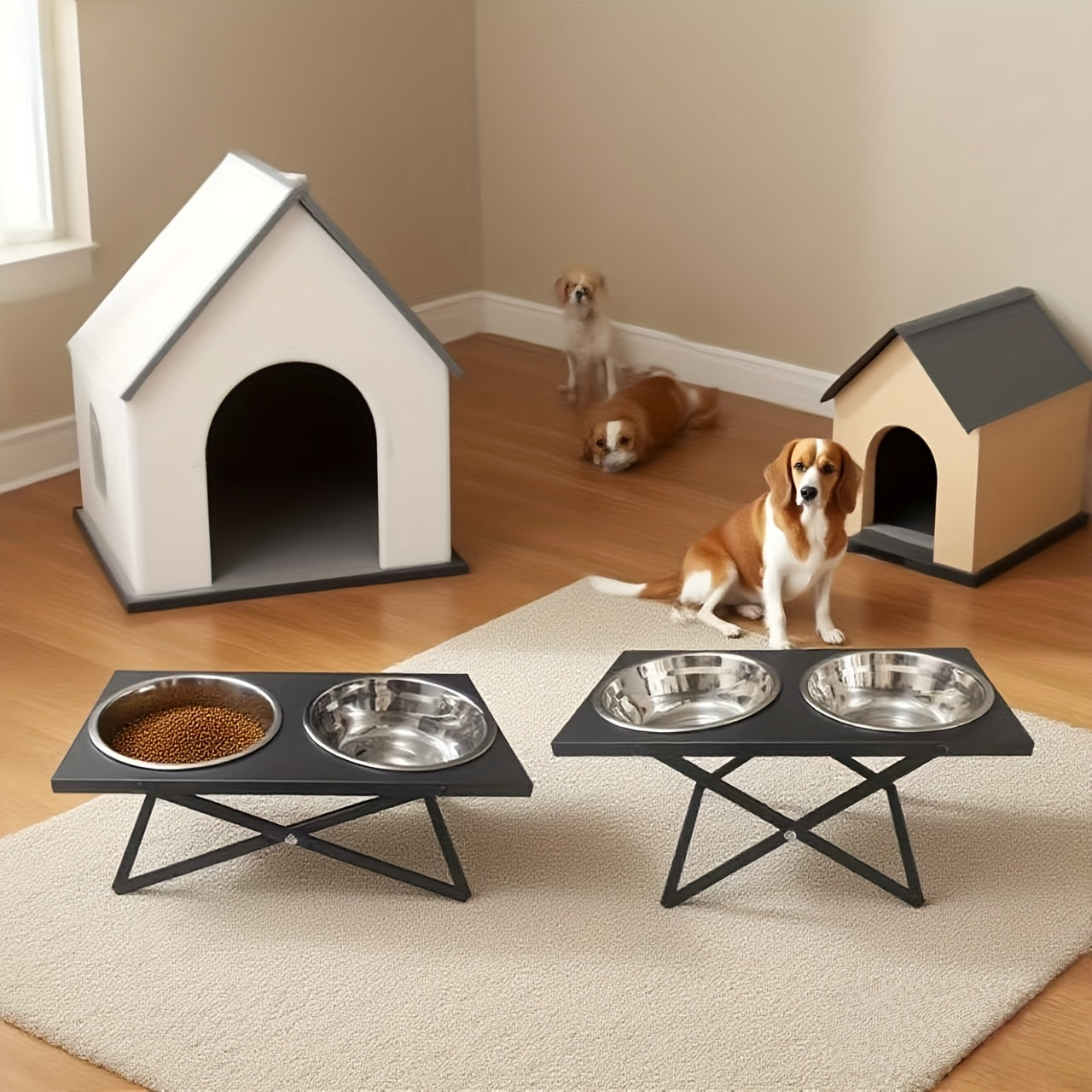 DuoFeast™ Max – Adjustable Elevated Large Dog Bowls with Heavy-Duty Iron Stand