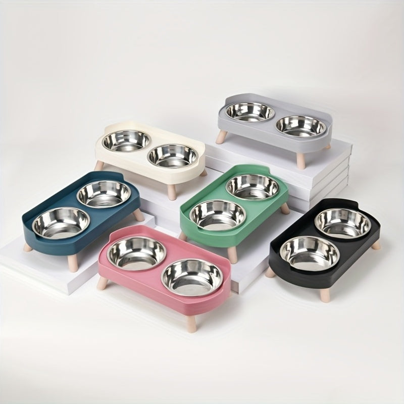 PetZen™ Stainless Steel Dual Bowl Station – Durable & Easy-to-Clean Pet Feeder
