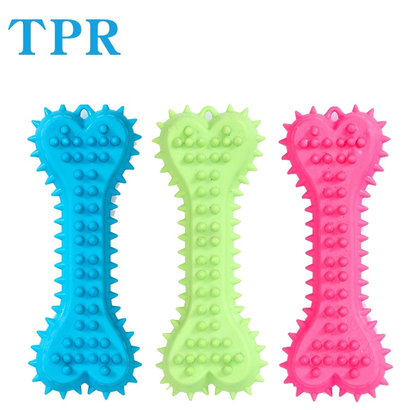 EverChew™ 6pc Squeaky Bone Toy – Durable Rubber Dental Chew for Puppies & Active Dogs