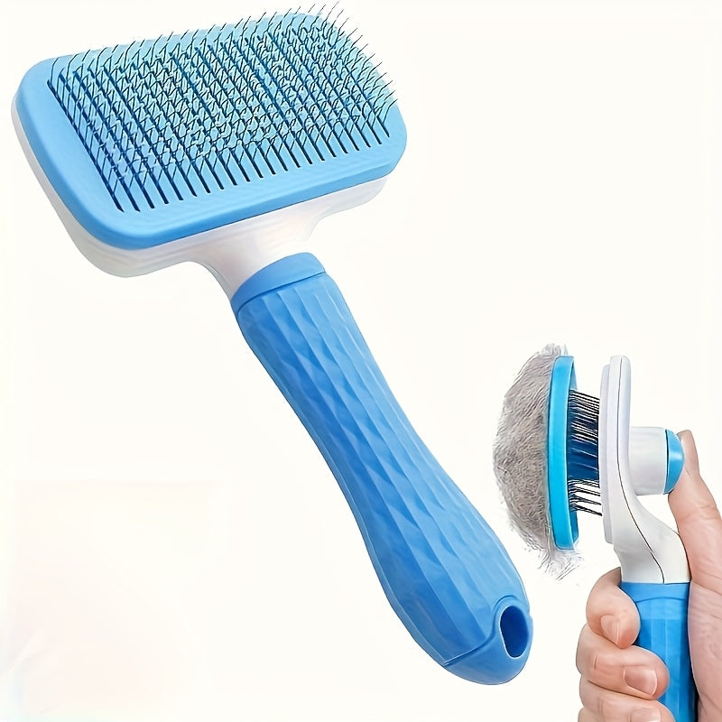 GroomPro™ – Self-Cleaning Slicker Brush for Professional Pet Deshedding