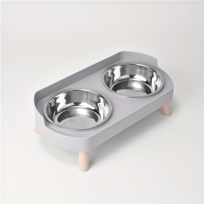 PetZen™ Stainless Steel Dual Bowl Station – Durable & Easy-to-Clean Pet Feeder