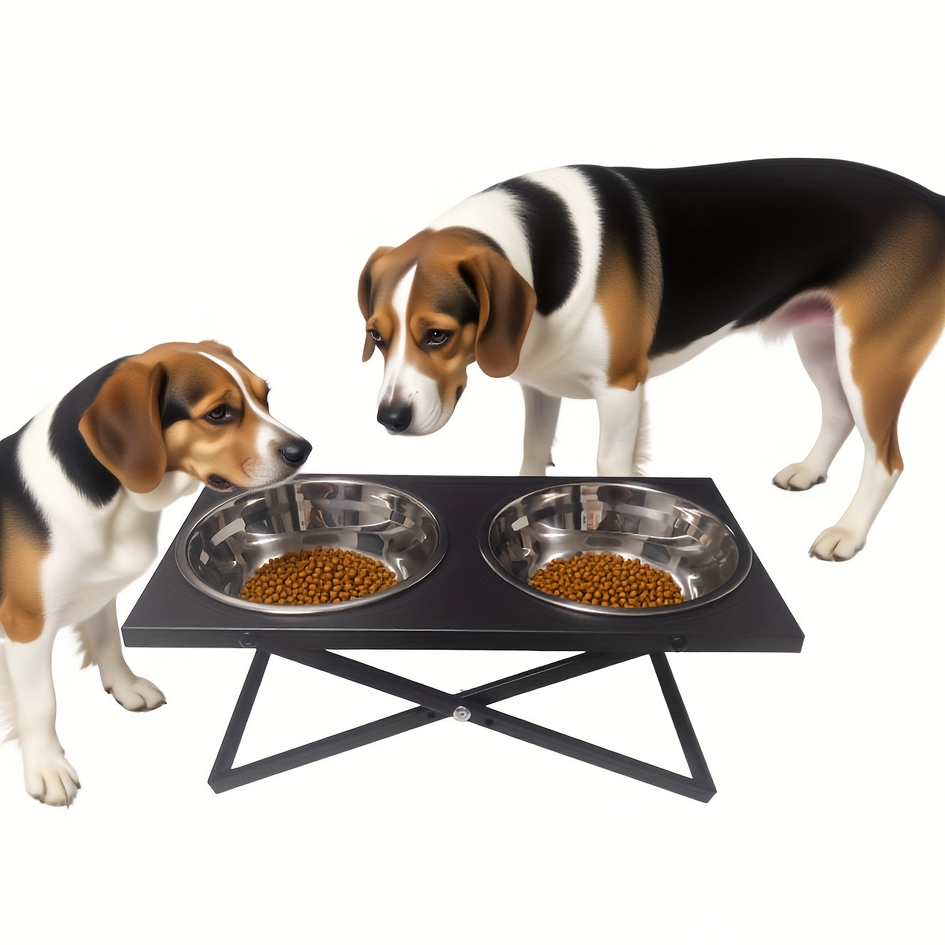 DuoFeast™ Max – Adjustable Elevated Large Dog Bowls with Heavy-Duty Iron Stand