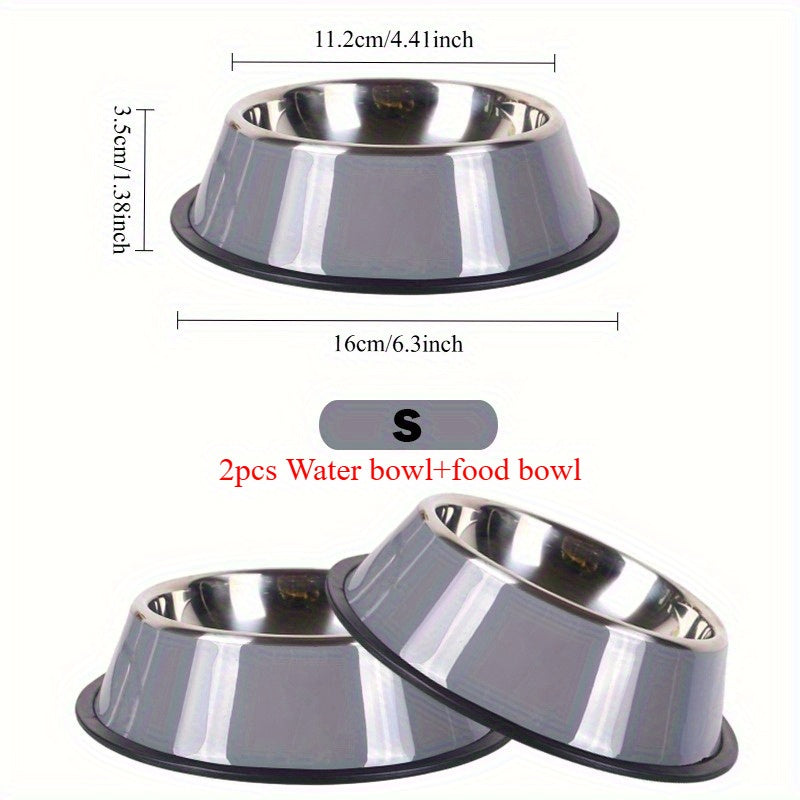 SteelPaws™ – Premium Stainless Steel Pet Bowls with Non-Slip Rubber Base (Set of 2)
