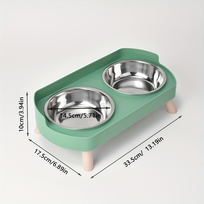 PetZen™ Stainless Steel Dual Bowl Station – Durable & Easy-to-Clean Pet Feeder
