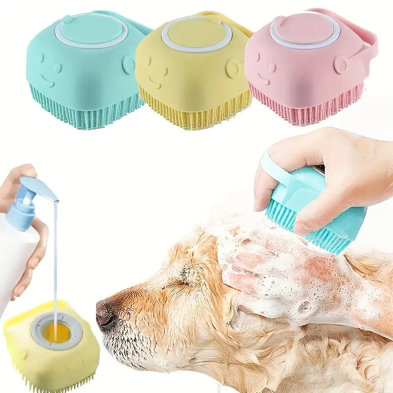 BubblePaw™ – 2-in-1 Pet Bath Brush with Integrated Shampoo Dispenser