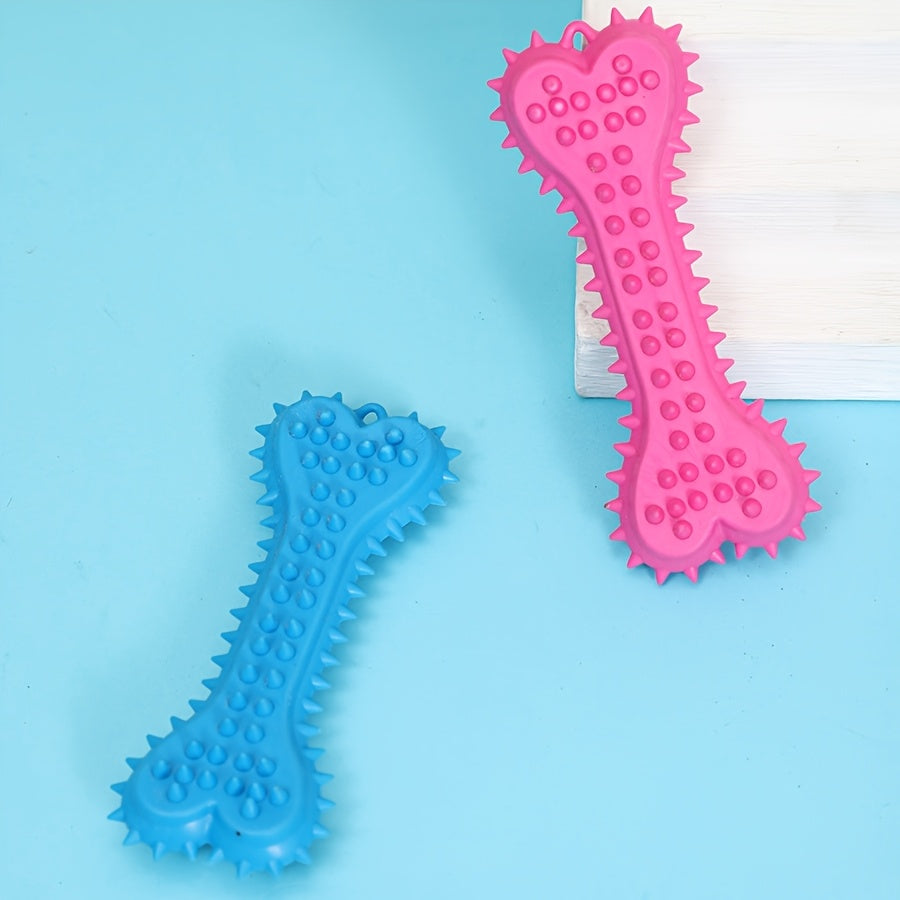 EverChew™ 6pc Squeaky Bone Toy – Durable Rubber Dental Chew for Puppies & Active Dogs