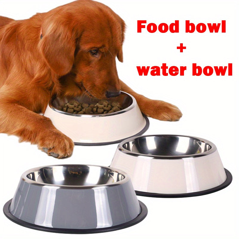 SteelPaws™ – Premium Stainless Steel Pet Bowls with Non-Slip Rubber Base (Set of 2)