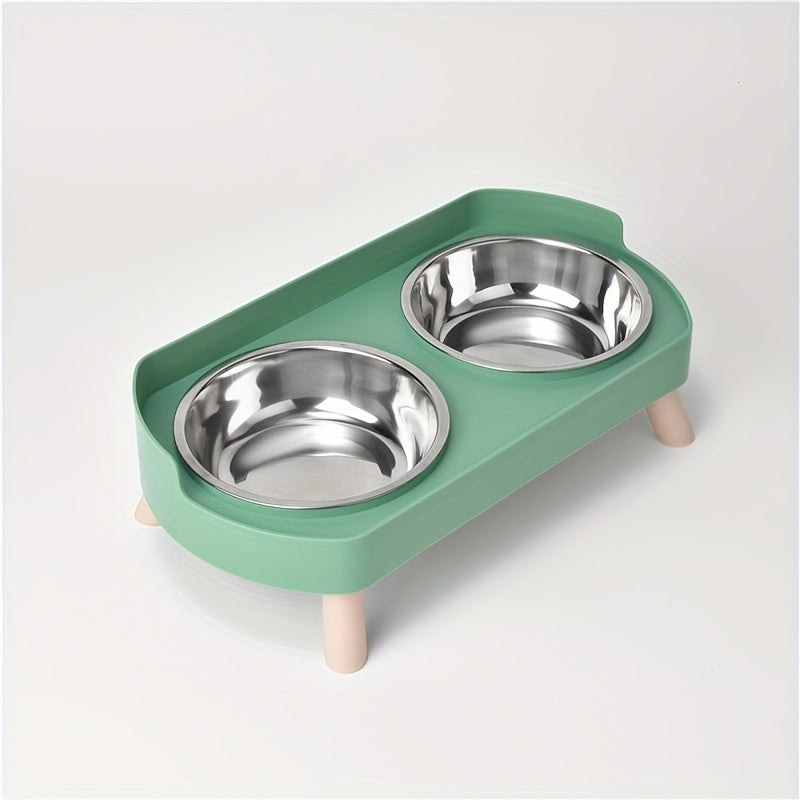 PetZen™ Stainless Steel Dual Bowl Station – Durable & Easy-to-Clean Pet Feeder
