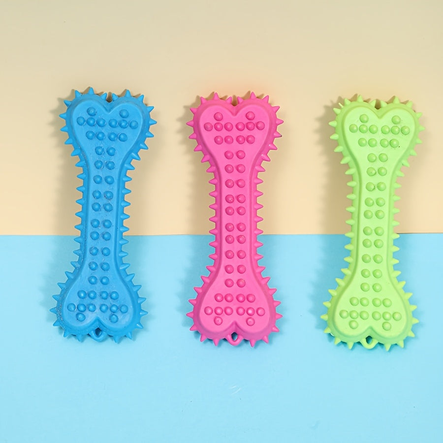 EverChew™ 6pc Squeaky Bone Toy – Durable Rubber Dental Chew for Puppies & Active Dogs