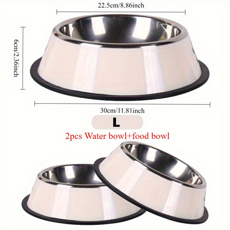 SteelPaws™ – Premium Stainless Steel Pet Bowls with Non-Slip Rubber Base (Set of 2)